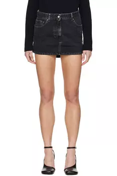 Джинсовая мини-юбка с эффектом скручивания Mm6 Maison Margiela, черный