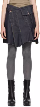 Джинсовая мини-юбка с запахом OPEN YY, синий