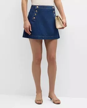 Джинсовая мини-юбка Sailor Snap FRAME, цвет Celestine