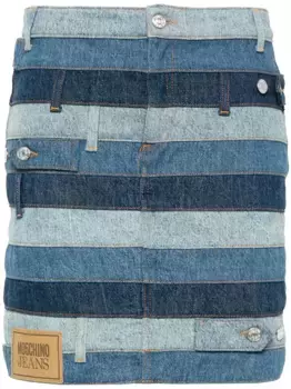 Джинсовая мини-юбка со вставками MOSCHINO JEANS, синий