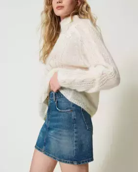 Джинсовая мини-юбка Twinset, синий