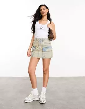 Джинсовая мини-юбка в практичном стиле ASOS Weekend Collective