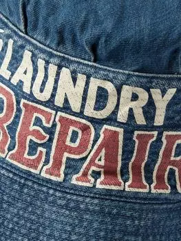 Джинсовая панама с принтом Laundry KAPITAL, синий