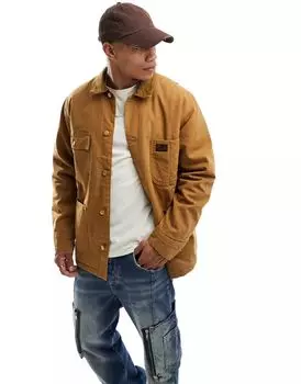 Джинсовая рабочая куртка с 4 карманами Superdry Surplus цвета Co Tobacco Brown