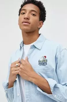 Джинсовая рубашка Abercrombie & Fitch, синий