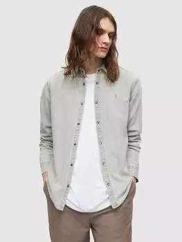 Джинсовая рубашка AllSaints Gleason, серая