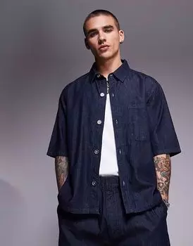 Джинсовая рубашка Bershka цвета индиго