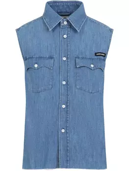 Джинсовая рубашка без рукавов Miu Miu, синий
