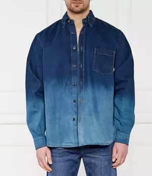 Джинсовая рубашка BOSS ORANGE Lambey Regular Fit, темно-синий