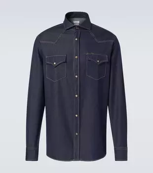 Джинсовая рубашка Brunello Cucinelli, Cjz29