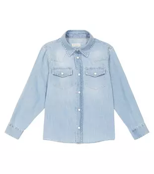 Джинсовая рубашка Brunello Cucinelli Kids, синий