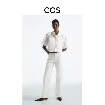 Джинсовая рубашка Cos с короткими рукавами, кремовый