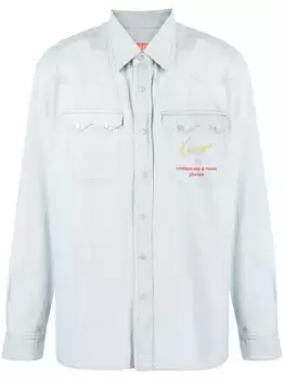Джинсовая рубашка Cowboy с вышитым логотипом KENZO, синий