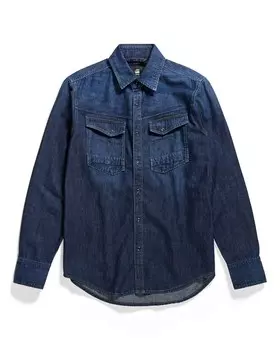 Джинсовая рубашка G-STAR Slim fit Button Up Shirt, синий деним