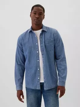 Джинсовая рубашка Gap, синий