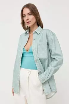 Джинсовая рубашка Guess, зеленый