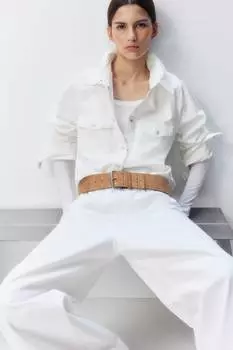 Джинсовая рубашка H&M, белый