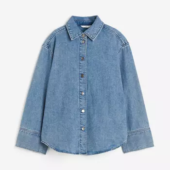 Джинсовая рубашка H&M, джинсово-синий