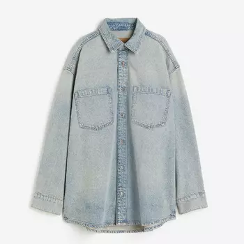 Джинсовая рубашка H&M Feather Soft, светло-синий