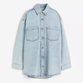 Джинсовая рубашка H&M Feather Soft, светло-синий