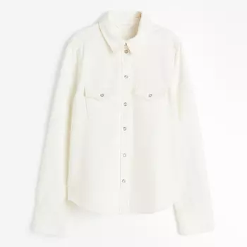 Джинсовая рубашка H&M, кремовый