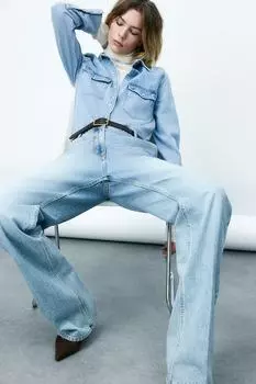 Джинсовая рубашка H&M, мультиколор