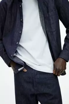 Джинсовая рубашка H&M, синий