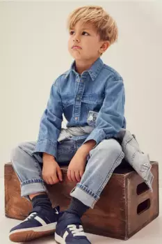 Джинсовая рубашка H&M, синий