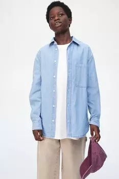 Джинсовая рубашка H&M, синий