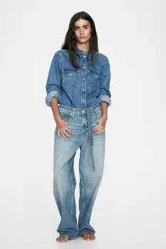 Джинсовая рубашка H&M, синий