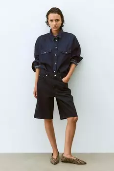 Джинсовая рубашка H&M, синий