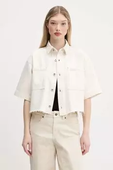 Джинсовая рубашка Hugo Blue, бежевый