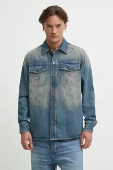 Джинсовая рубашка Hugo Blue, темно-синий