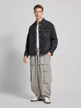 Джинсовая рубашка из чистого хлопка Calvin Klein Jeans, черный