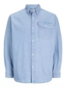 Джинсовая рубашка JACK & JONES Regular fit Button Up Shirt Wilson, синий деним