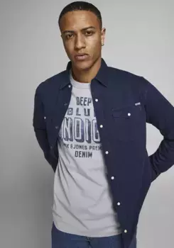 Джинсовая рубашка Jack & Jones "SHERIDAN SHIRT", цвет морской волны