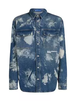 Джинсовая рубашка KARL LAGERFELD JEANS Regular fit Button Up Shirt, синий