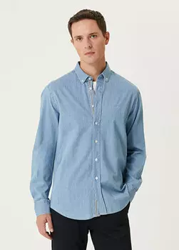 Джинсовая рубашка комфортного кроя Beymen Club, синий