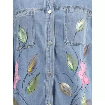 Джинсовая рубашка-куртка Ella.Shoes, светло-голубой