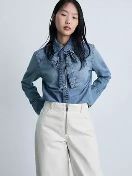 Джинсовая рубашка lana Mango, синий