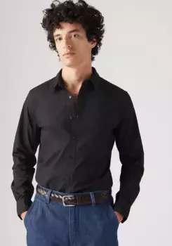 Джинсовая рубашка Levi's "BATTERY HM SHIRT SLIM" с логотипом, черный