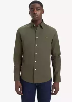 Джинсовая рубашка Levi's "BATTERY HM SHIRT SLIM" с логотипом, оливковый