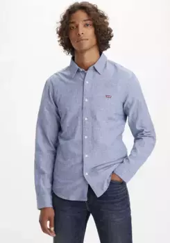 Джинсовая рубашка Levi's "BATTERY HM SHIRT SLIM" с логотипом, цвет Navy Pony