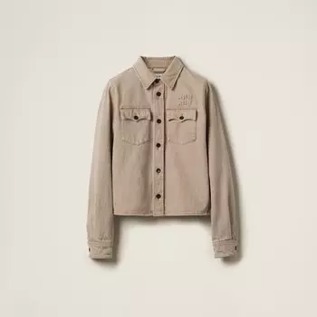 Джинсовая рубашка Miu Miu, бежевый