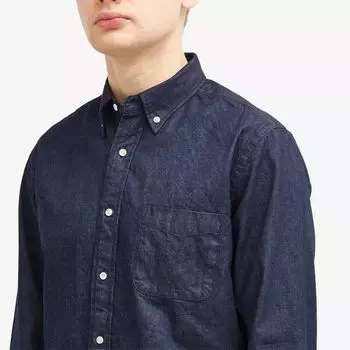 Джинсовая рубашка на пуговицах Beams Plus, синий