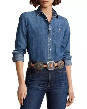 Джинсовая рубашка на пуговицах Polo Ralph Lauren, синий