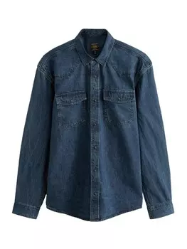 Джинсовая рубашка Next Regular fit Button Up Shirt, темно-синий