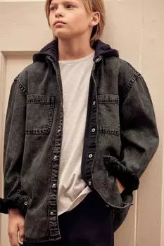 Джинсовая рубашка Next, серый