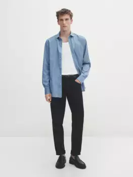 Джинсовая рубашка обычного кроя Massimo Dutti, индиго