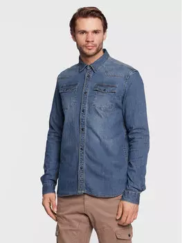 Джинсовая рубашка обычного кроя Petrol Industries, синий